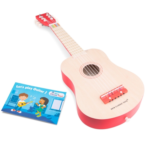 New Classic Toys Gitaar de Luxe Blank met Rood