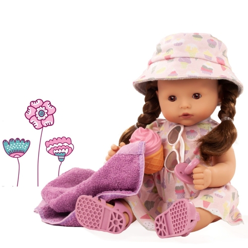 Götz Maxy Aquini, Girl Popsicle, bruin haar, slaapogen, 42 cm