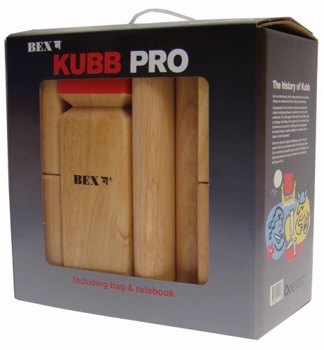 Bex Kubb Pro Original Rode Koning rubberhout in colourbox