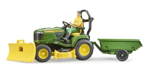 Bruder John Deere Zitmaaier met aanhanger 