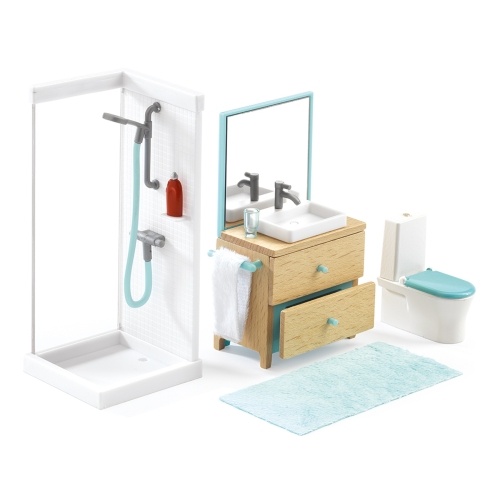 Djeco Poppenhuis Badkamer Set