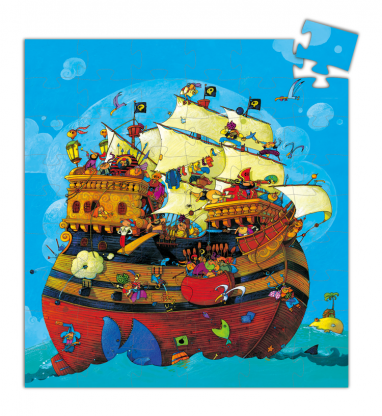 Djeco puzzel piratenschip blauw