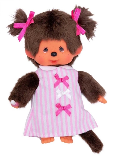 Monchichi 20 cm Meisje Pink Ribbon Dress