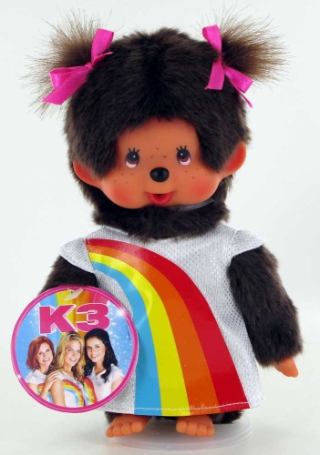 Monchichi 20 cm meisje K3 Regenboogjurk