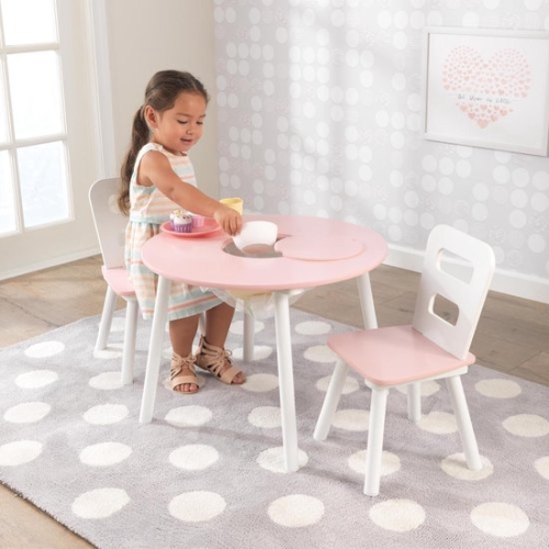 Kidkraft Ronde Tafel met 2 Stoelen Roze