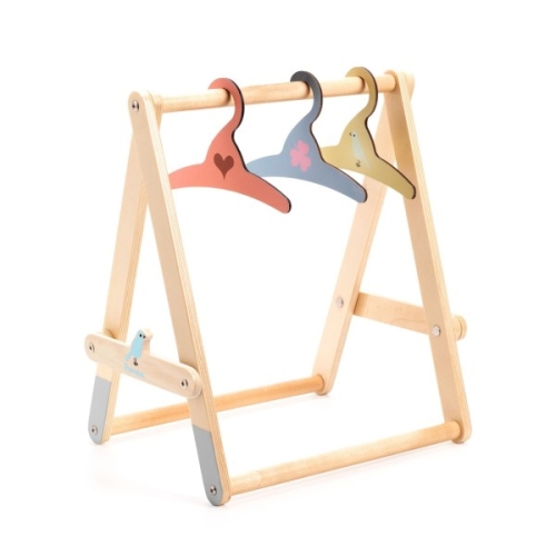 Djeco Pomea Clothes Rack &amp; 3 hangers