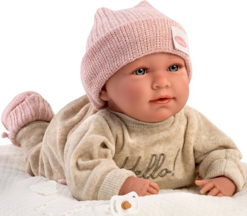 Llorens Huilende Babypop Mimi Roze met Kussen en geluid 42 cm