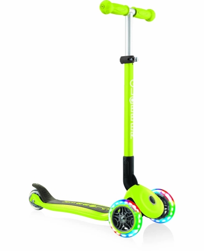 Globber Primo 3-wiel Opvouwbare Step Green met lampjes