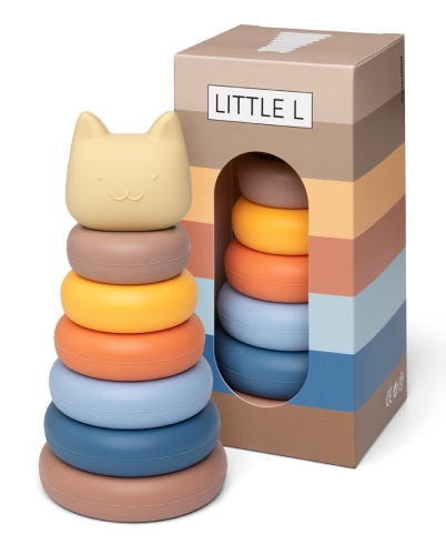 Little L Stapeltoren Kat Beige en Blauw