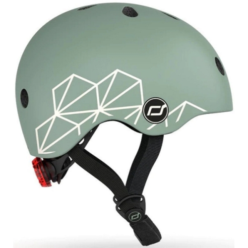 Scoot and Ride Helm XS Groen met Lijntjes