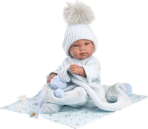 Llorens Babypop Tino Blauw met Handdoek 43 cm