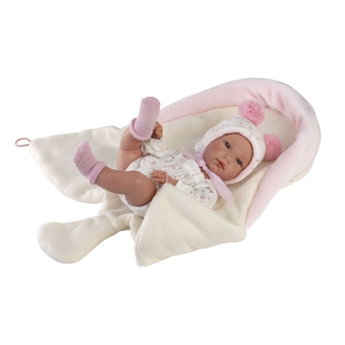 Llorens Babypop Bimba Roze met Slaapzak 35 cm